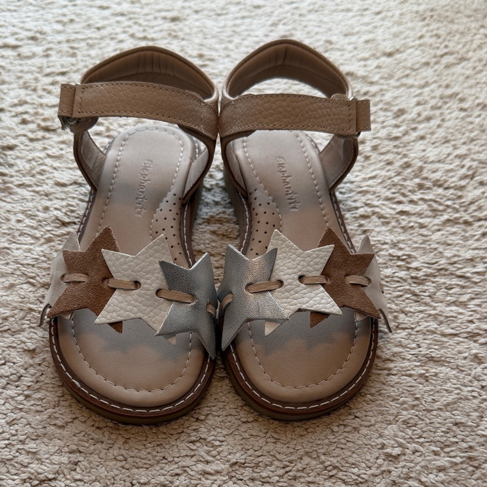 Elephantito Sandals in beige, Silver, and Cream